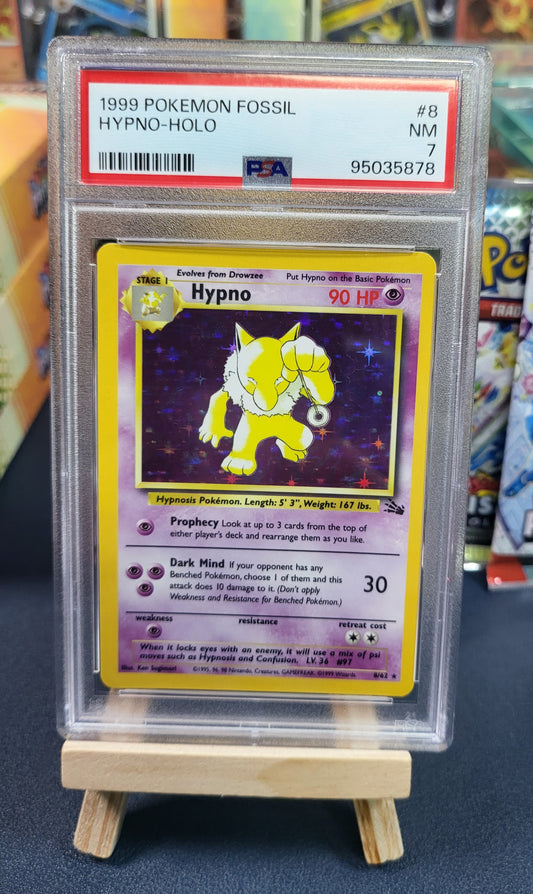 1999 Pokemon Fossil Hypno-Holo #8 PSA 7