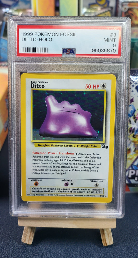 1999 Pokemon Fossil Ditto-Holo #3 PSA 9